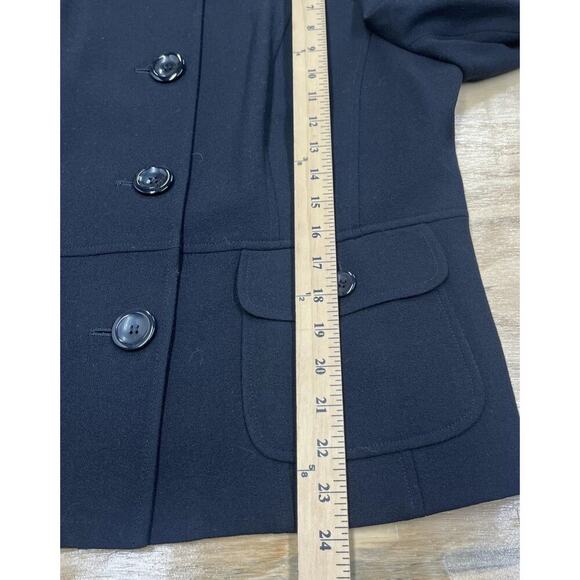 Vtg Talbots Women’s Blazer Sz 14P Black Wool Jacket Career Work Professional - Picture 9 of 10